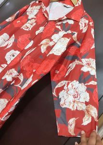 Rust Color Floral Printed Co-Ords Set For 40 Bust