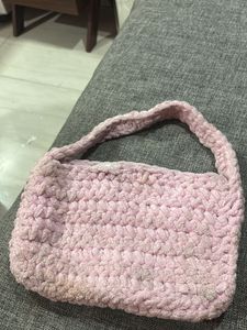 Pink Wool Handbag.