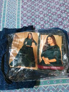 Majesty Blue Embroidered Dress Material