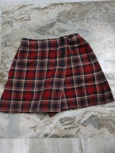 Red Plaid Mini Skirt