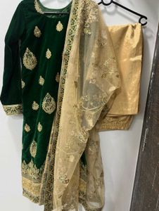 Velvet Embroidered Pant Suit