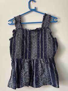 Strap Peplum Elastic Top