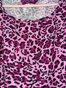Pink Animal Print Top XL