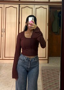 Burgundy Long Sleeve Top
