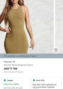 Forever 21-Round-Neck Bodycon Dress