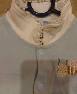 Baby Blue Embroidered Romper