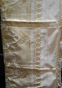 Elegant Cream &amp; Gold Saree