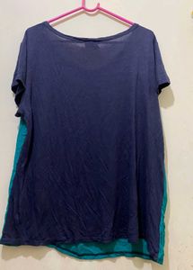 Stylish Two-Tone Zipper Tee 38-44 .