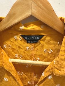 Vintage Mustard Button-Down Top