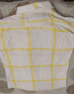 Yellow &amp; White Plaid Button-Down Shirt