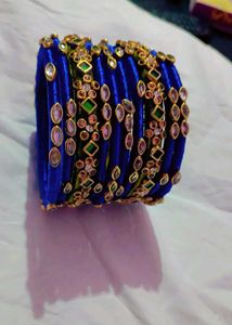 Silk Thread Bangles - Blue &amp; Green