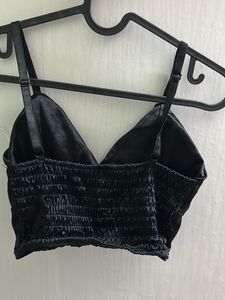 Black Silk Padded Top