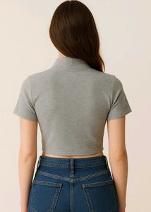 Gray Crop Top - Casual Style