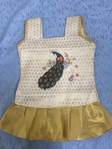 Not Used||Peacock Printed Kids Kerala Set Dress
