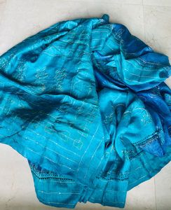 Paper Silk Blue Saree