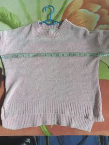 High Low Baby Pink Sweater/ Crop Sweat Top