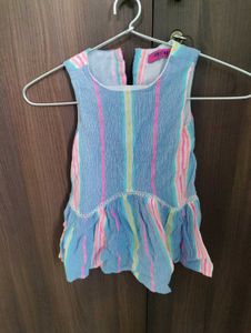 Beautiful Cotton Frock With Purse And Hairband