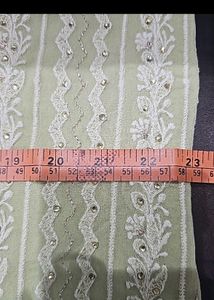 Mint Green Threadwork Georgette Kurta Set