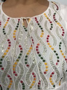 White Embroidered Mini Dress