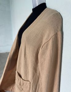 Long Beige Cardigan