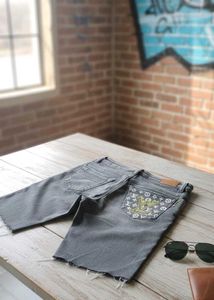 Gray Denim Bermuda Shorts