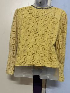 Vintage Yellow Eyelet Jacket