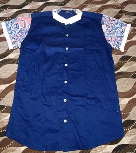 Stylish Blue Patterned Shirt