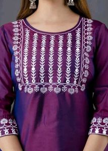 Embroidered Maroon Kurti