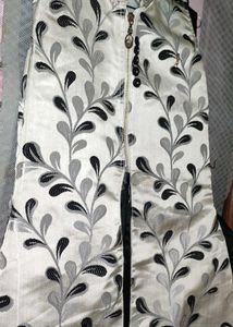 Black Heavy Designer Gown With Coat For Girls