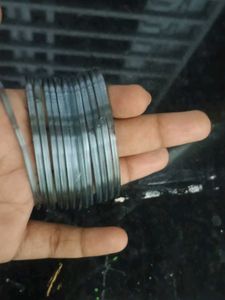Silver Metal Bangles Set