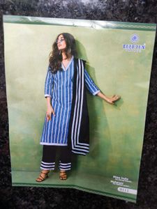 Striped Kurta Set Material.