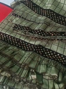 Frill Saree With Stiched Blouse 34bust