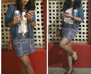 H&amp;M Patterned Mini Skirt Size: 28-30