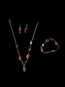 Necklace With Bracelet And Pairs Of Earrings
