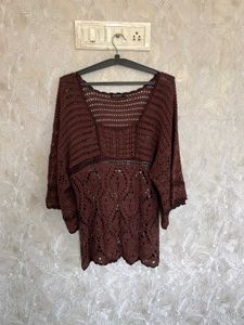 Crochet Brown Top