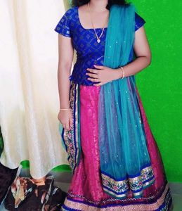 Gorgeous Pink & Blue Lehenga