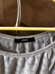 Gray Knit top with cut out design