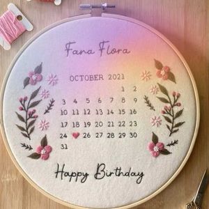 Birthday Embroidered Hoop Art