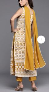 mustard yellow embroidery dress