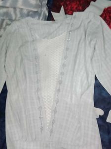 Elegant White Embellished Top