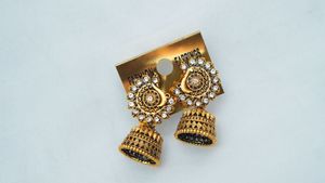 Fashion Jhumka Earrings - Gold &amp; Silver
