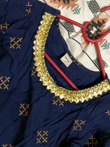 Elegant Blue &amp; Gold Kurta(slight damage)