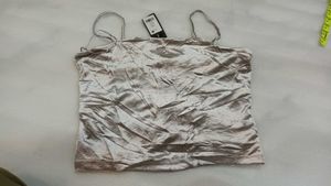 Silver Cami velvet top.new..38 around L