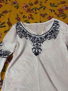 White Embroidered Top