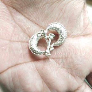Handcrafted 925 Silver White Dimond Bali Earrings