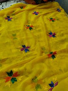 Embroidered Yellow Dupatta