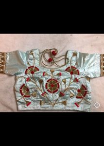 Designer Light Blue Silk Lehenga