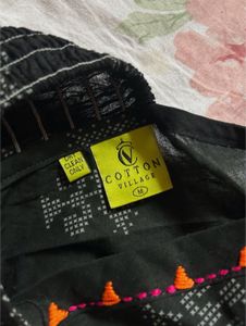 Black Patterned Blouse - Size M