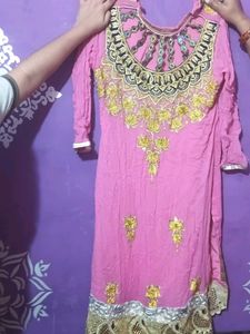 Pink Embroidered Kurti