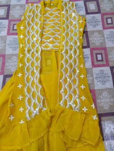 Yellow Kurta Set with shrug